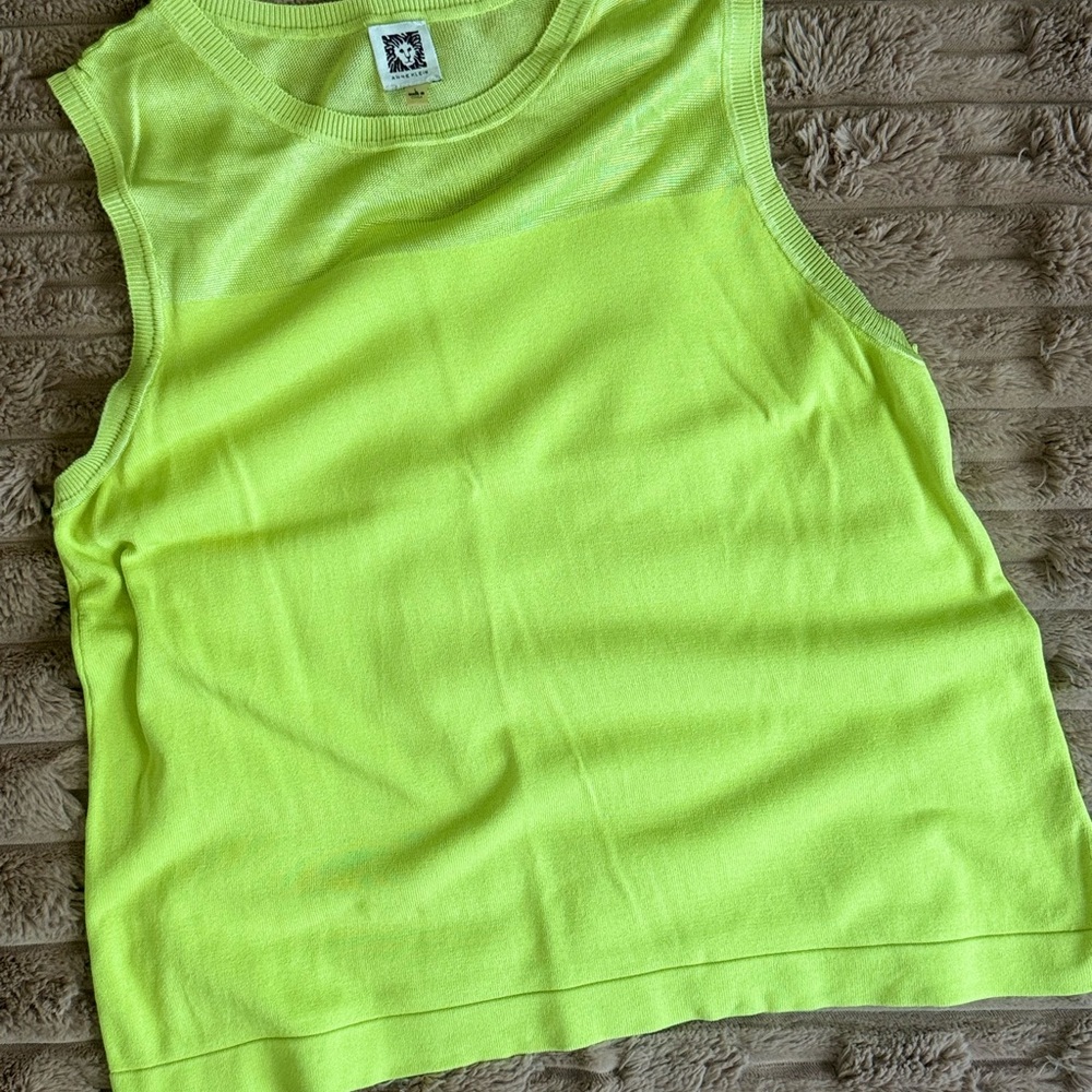 Anne Klein Lime Green Knit Top